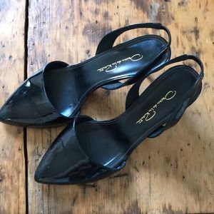 Oscar de la Renta Patent Leather Slingback Heels
